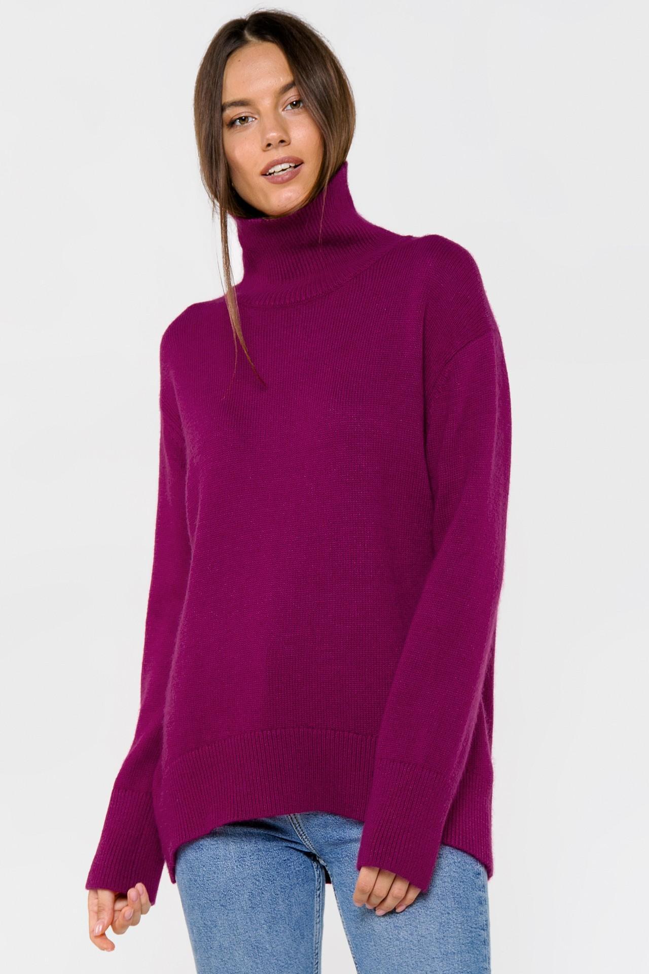 Свитер свободного силуэта с воротником под горло 4