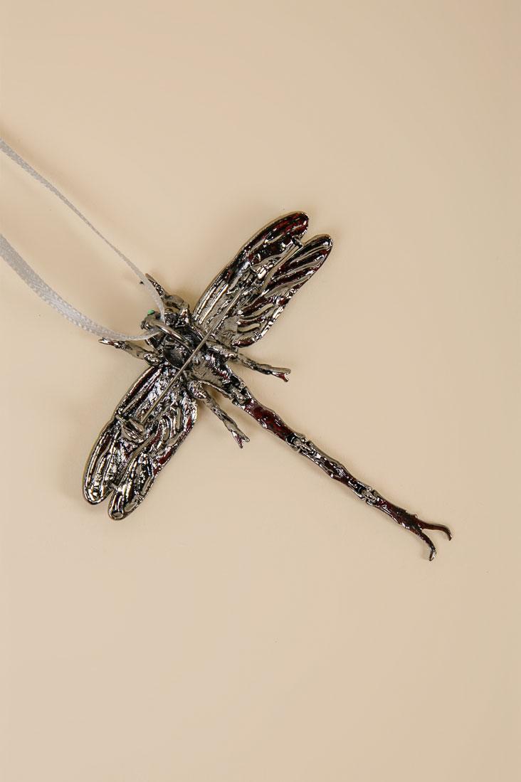 Изящная брошь в форме стрекозы, украшенная разноцветными камнями 2