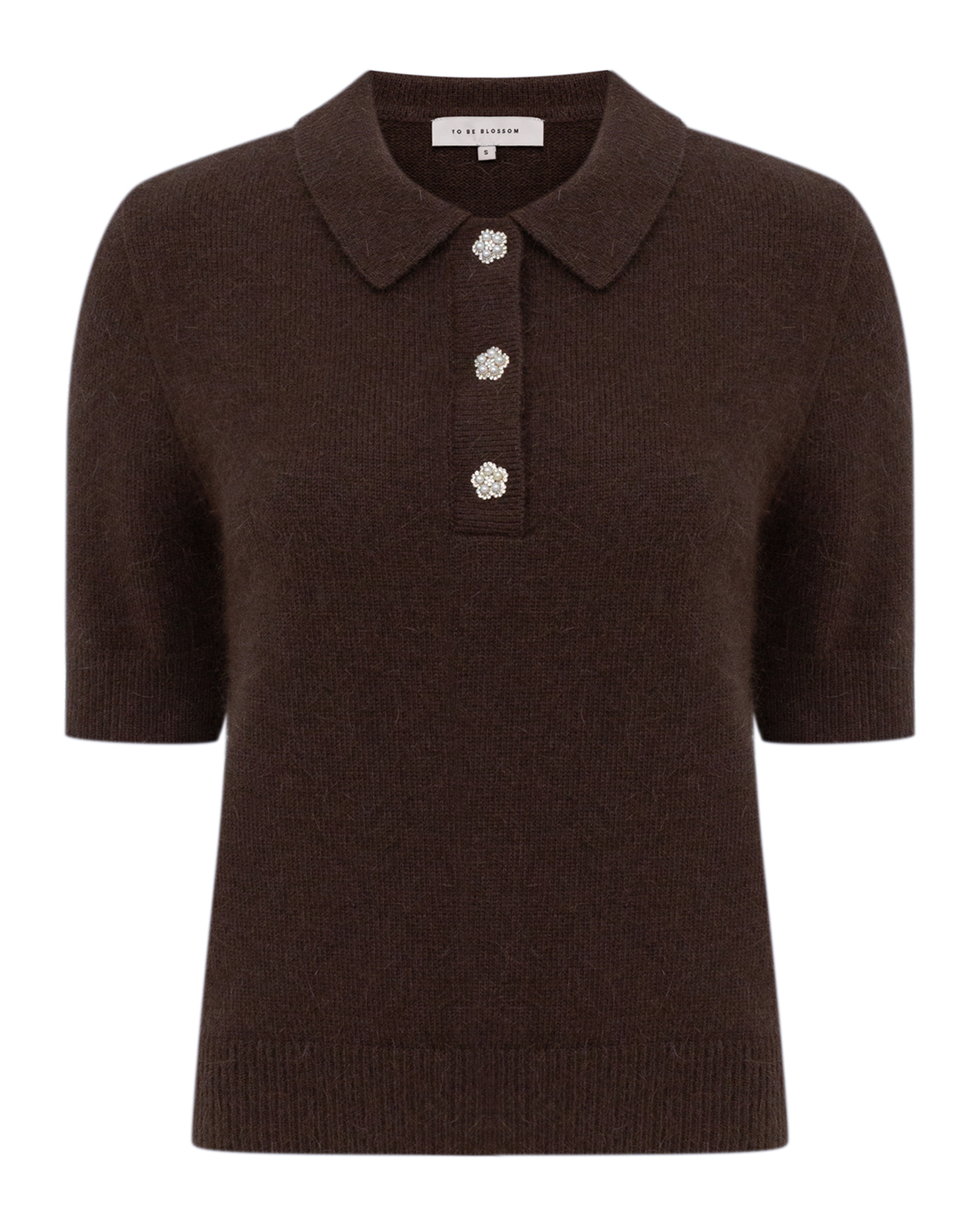Angora polo jumper, Brown