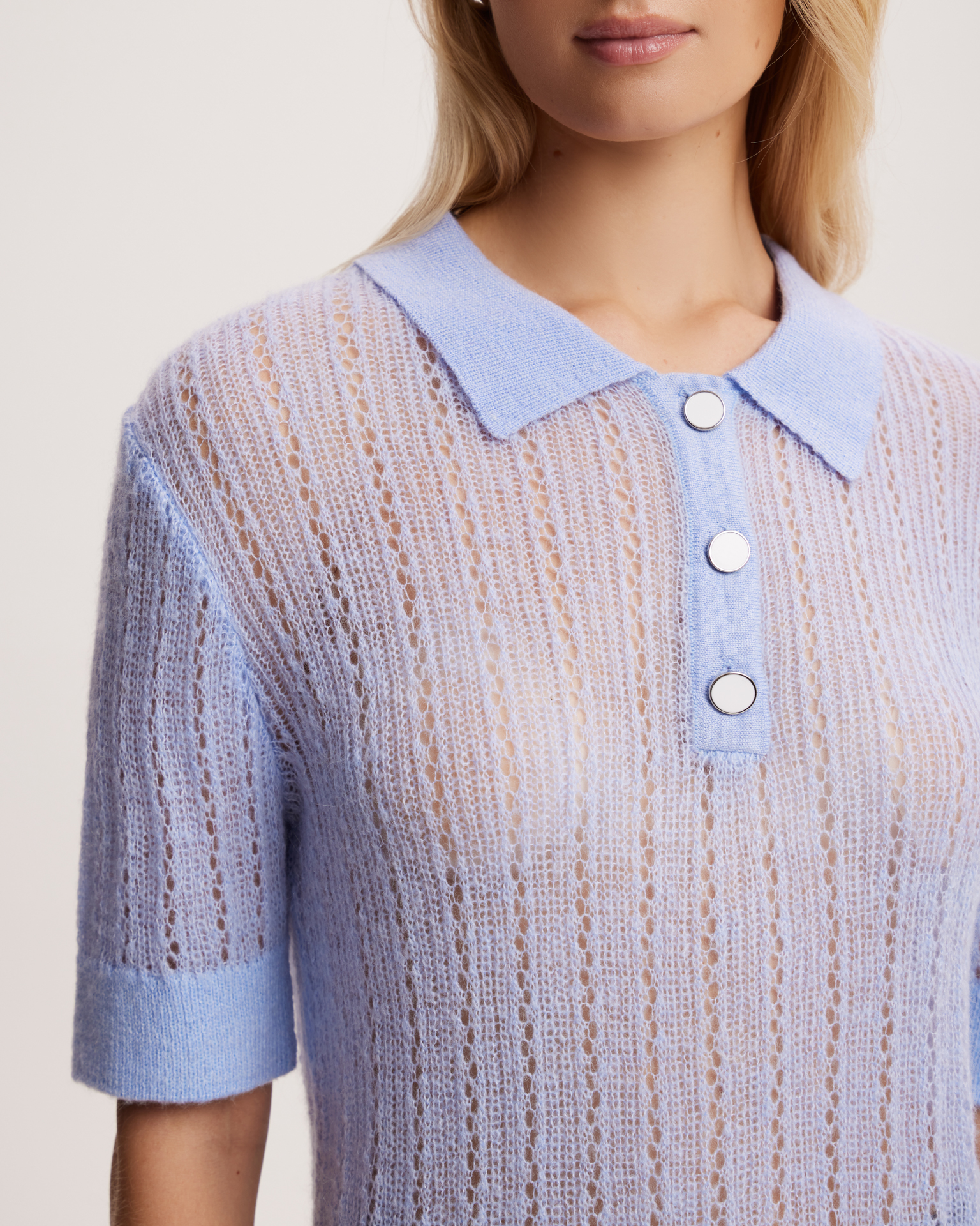 Вязанный джемпер поло 6