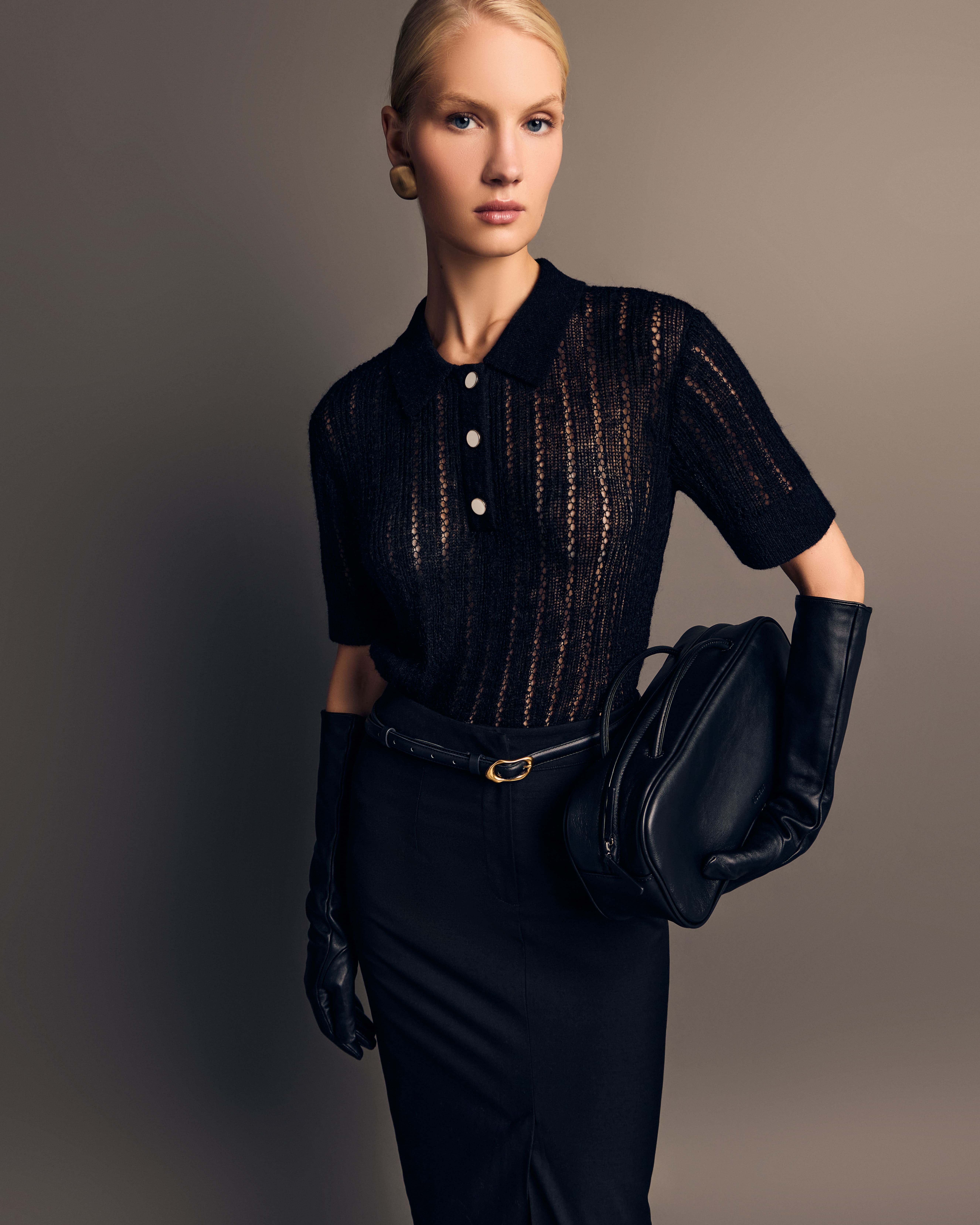 Вязанный джемпер поло 1