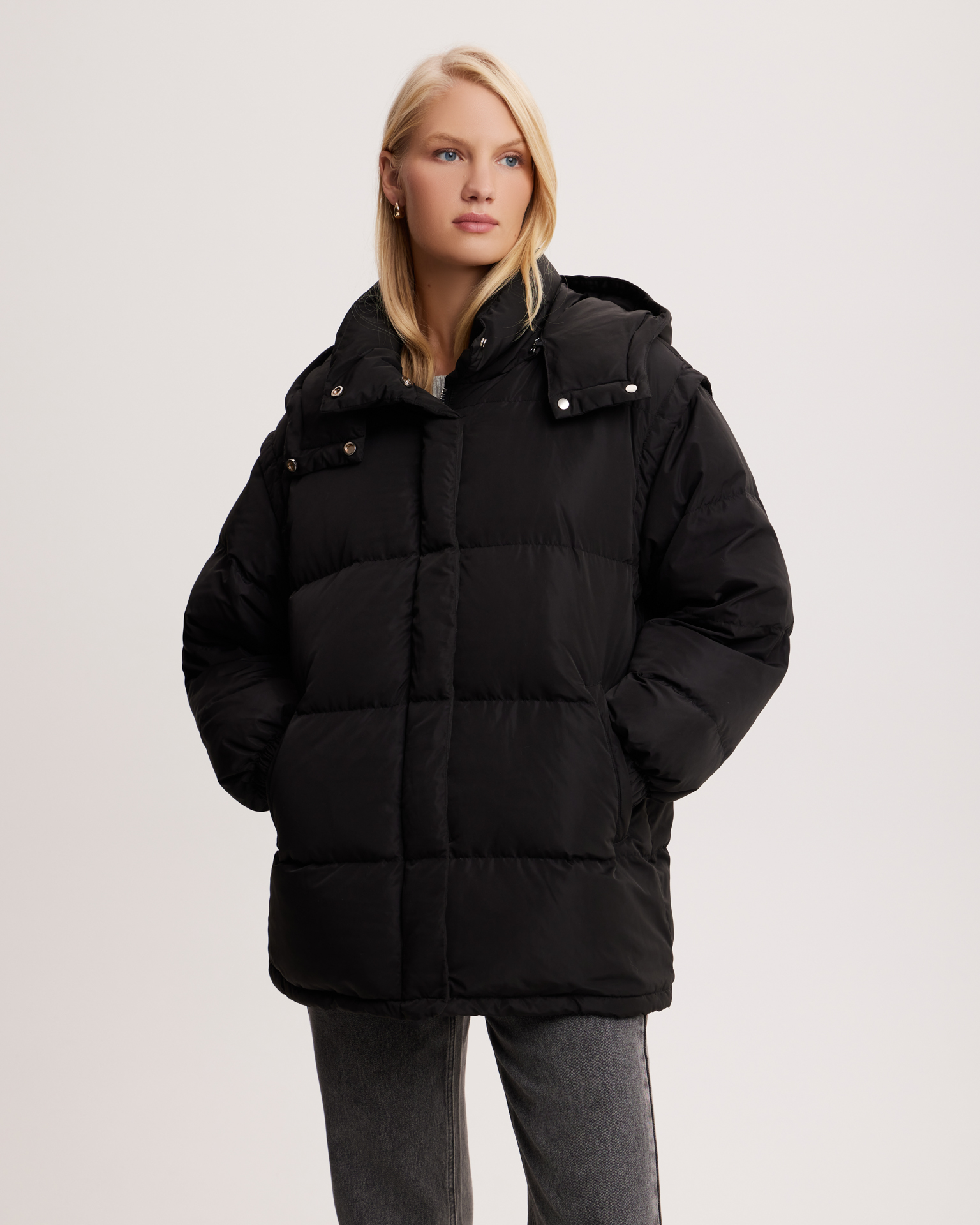 Удлиненная куртка в черном цвете 5