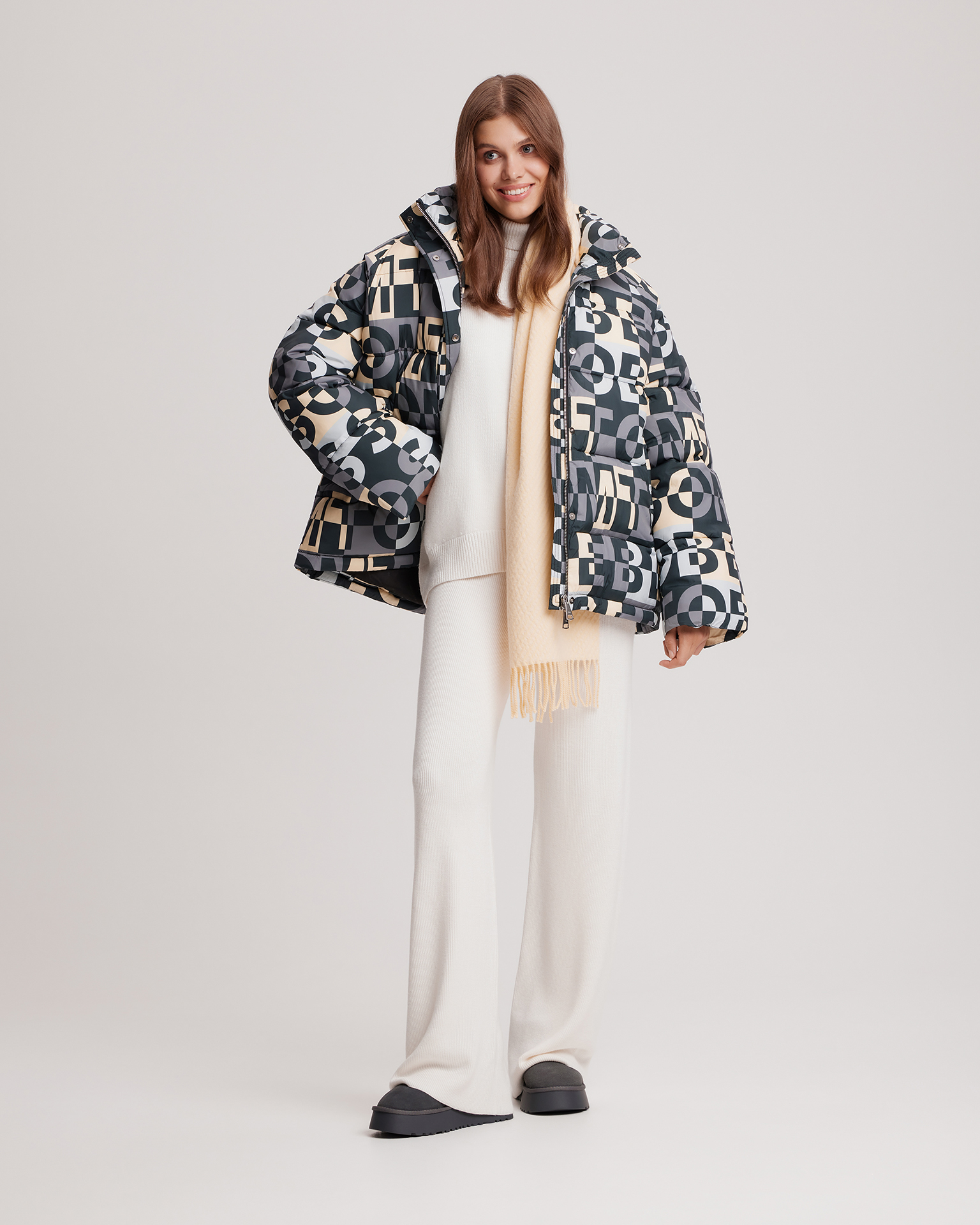 Пуховик с лимитированным принтом 1