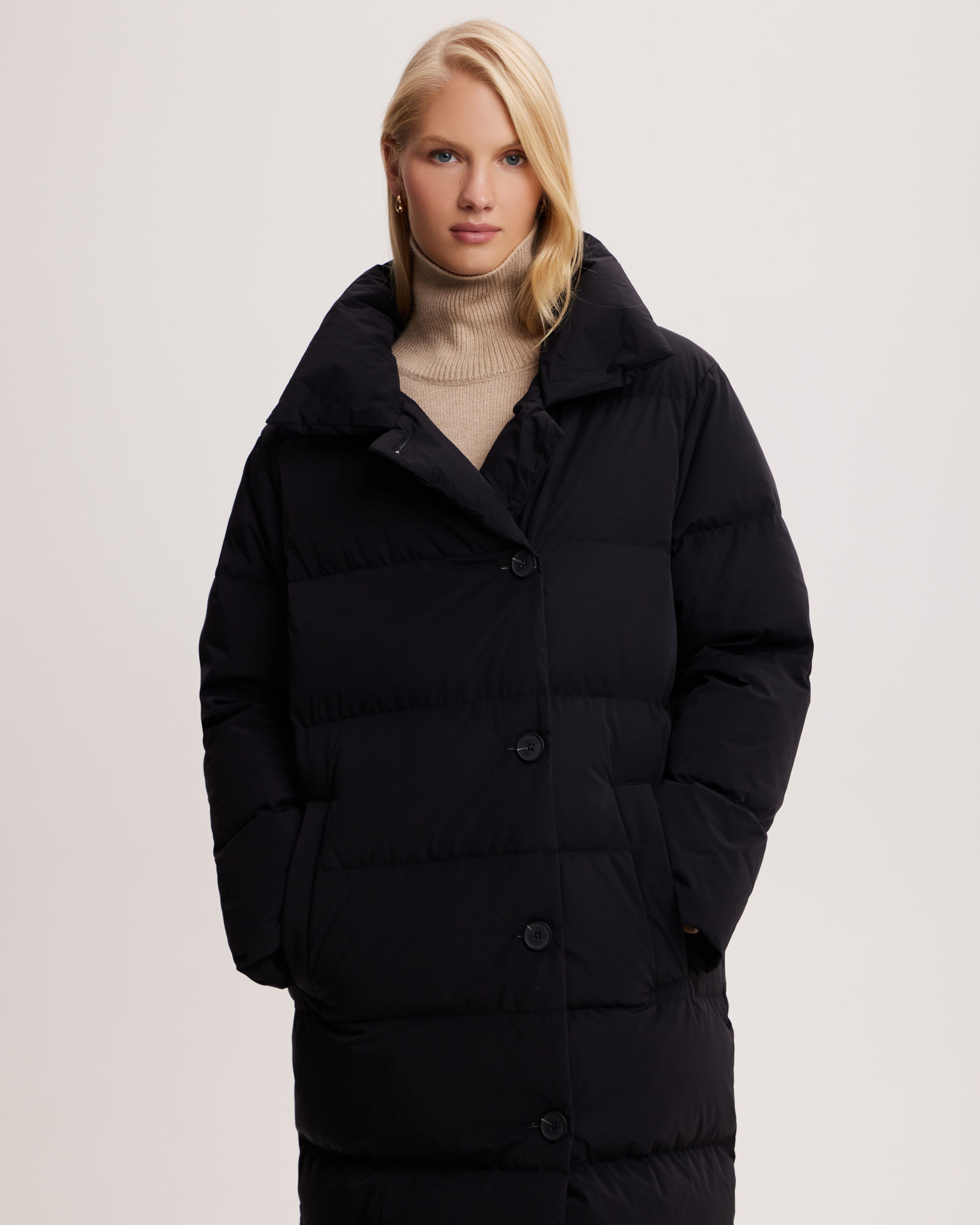 Пуховик с поясом 5