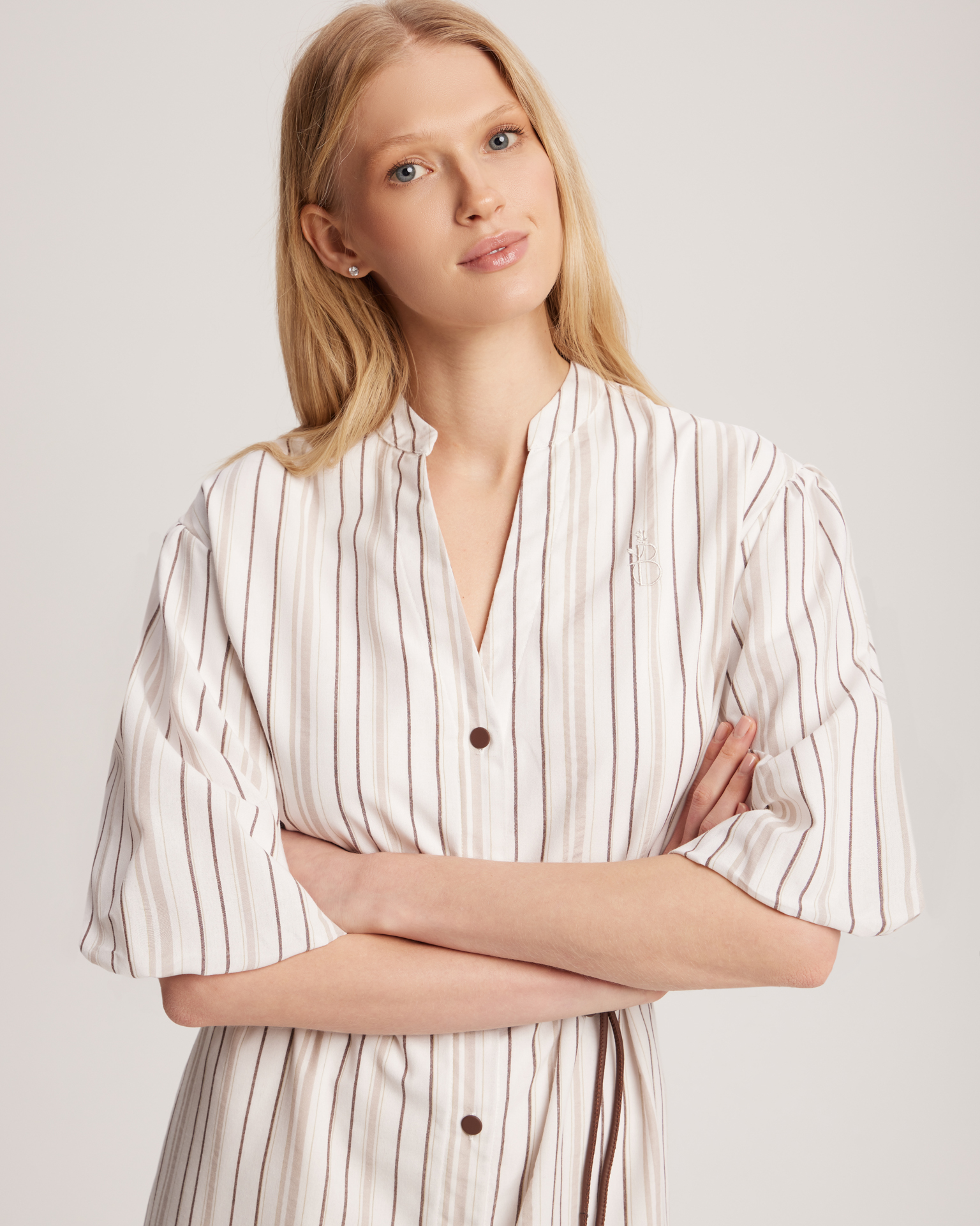 Платье в полоску из хлопка 5