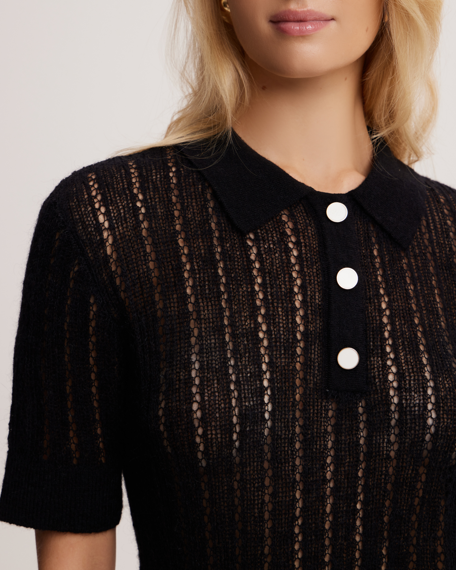 Вязанный джемпер поло 7