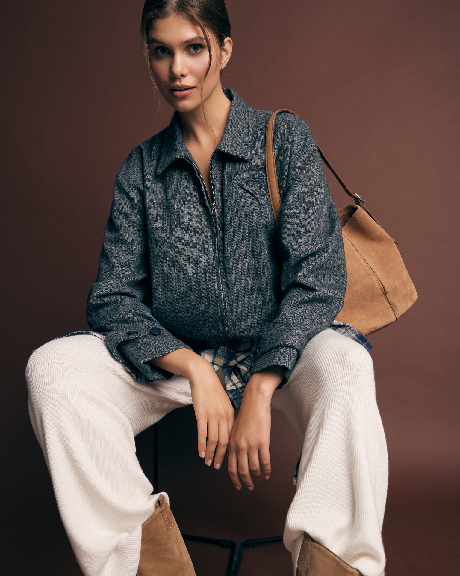 Бомбер из шерстяной ткани 1