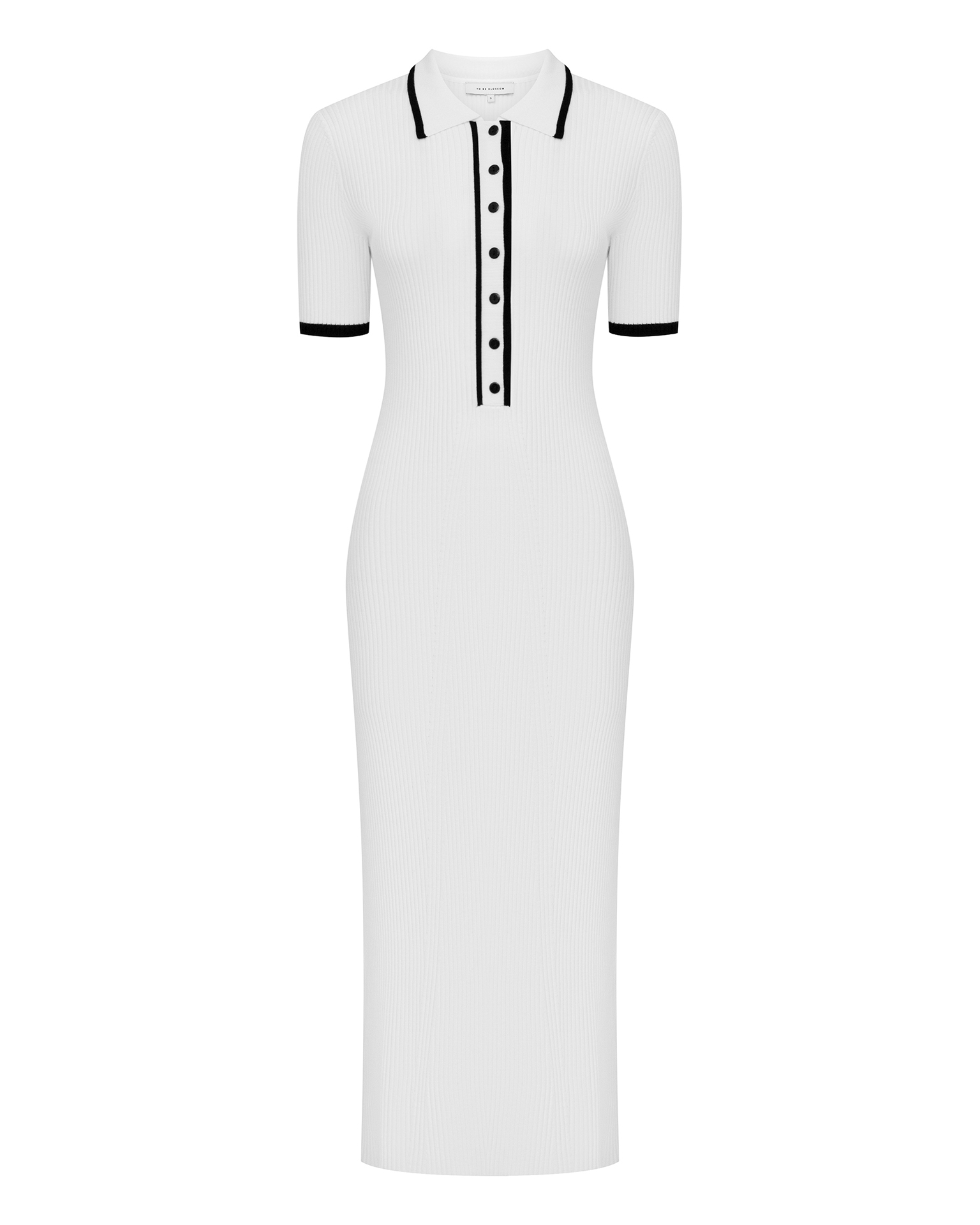 Белое трикотажное платье миди 5