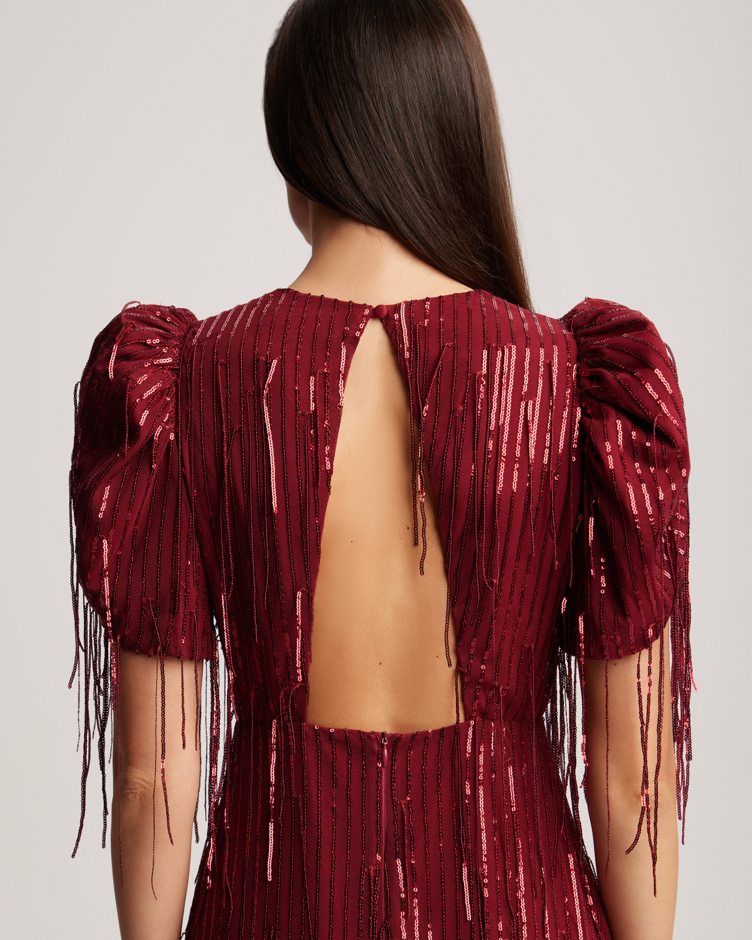 Платье с пайетками в винном цвете 7