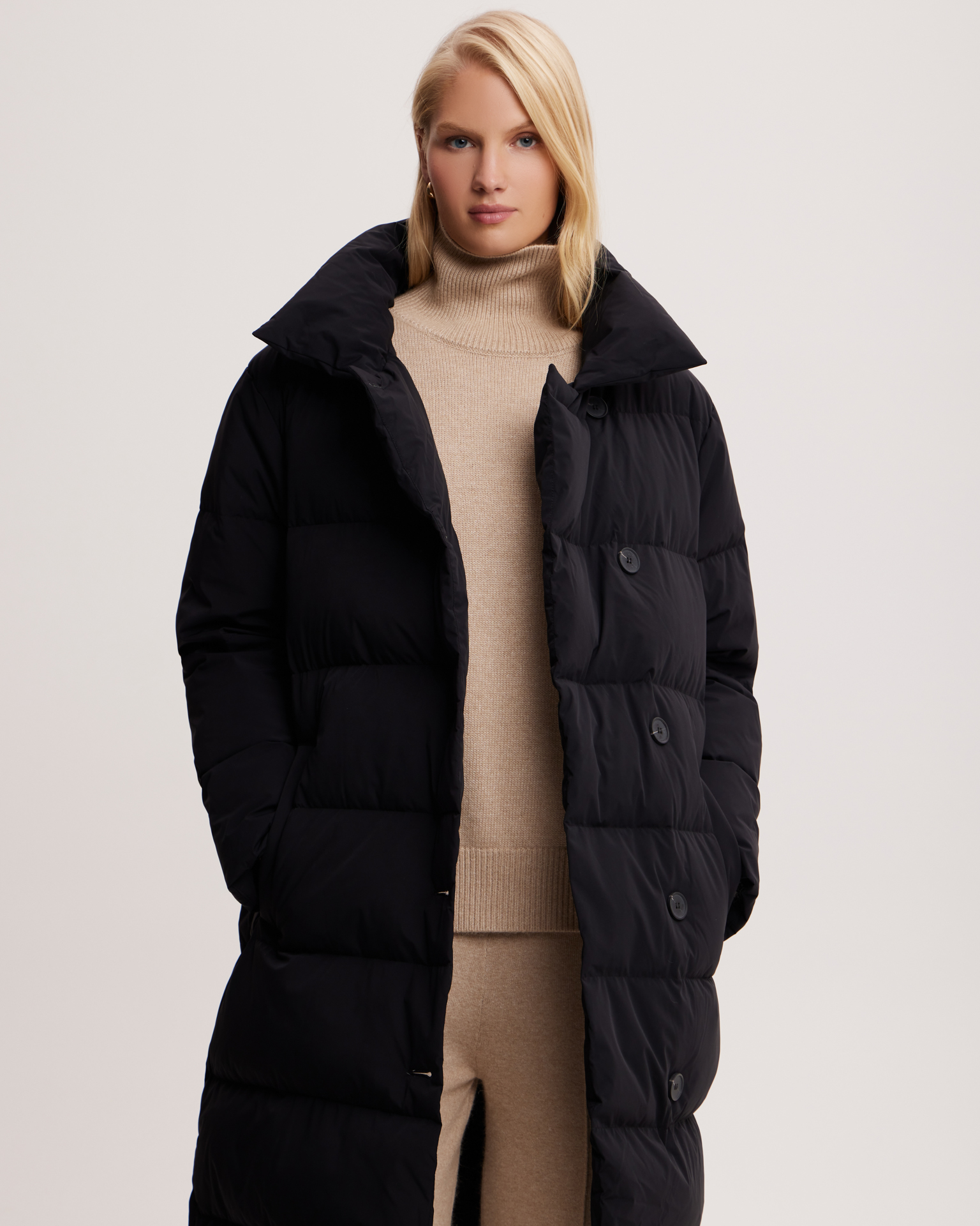 Пуховик с поясом 7