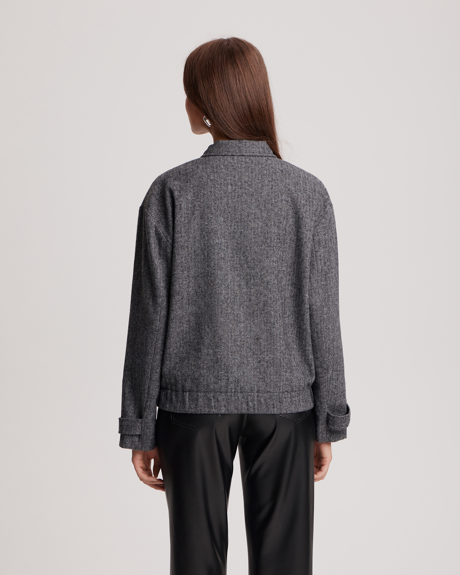 Бомбер из шерстяной ткани 4