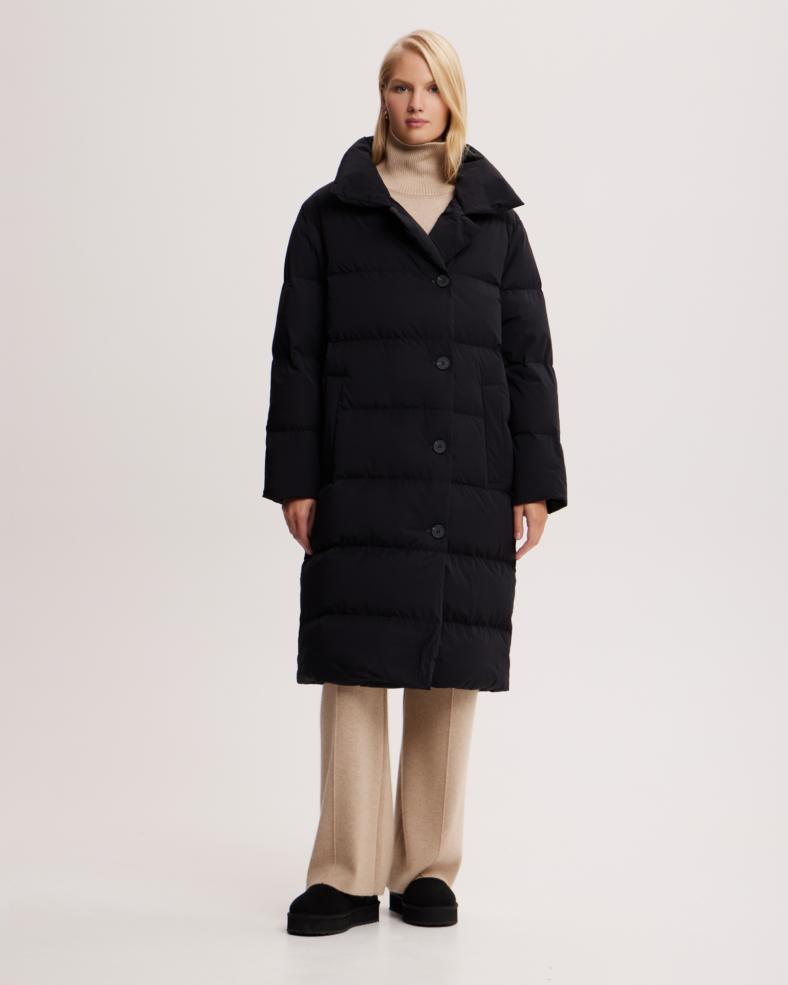 Пуховик с поясом 4